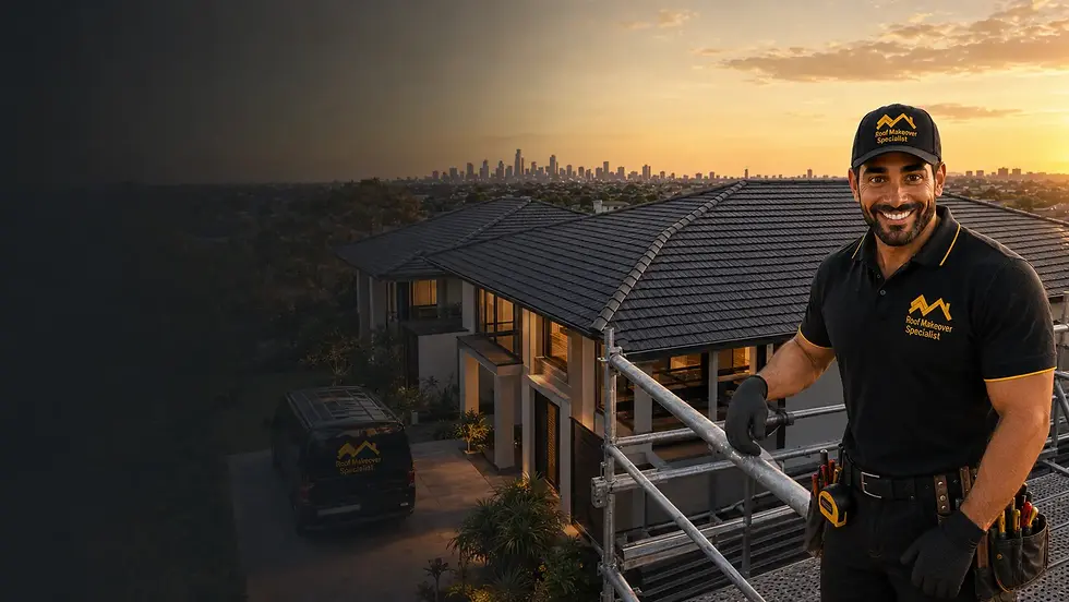 Modern charcoal tiled roof restoration by Roof Makeover Specialist in Wollert, Melbourne