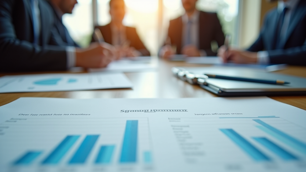 Eye-level view of a business meeting with strategic planning documents