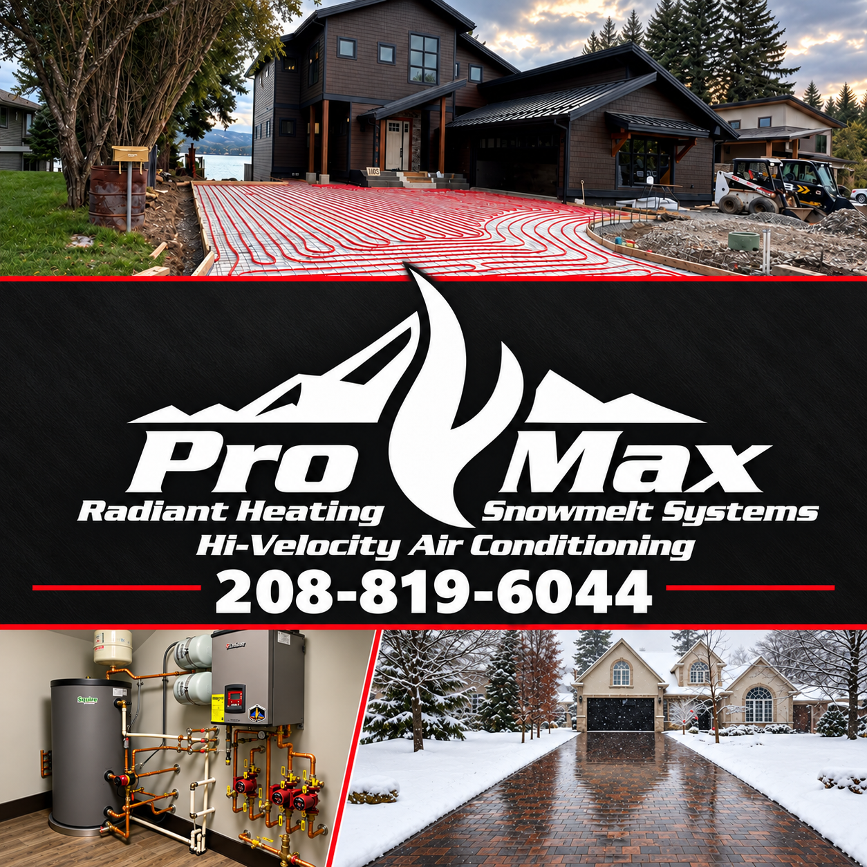 ProMax Mechanical radiant heating, snow-melt, and high-velocity air conditioning projects