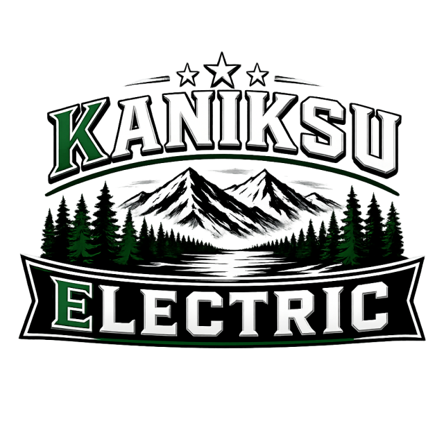 Kaniksu Electric mountain and lake logo