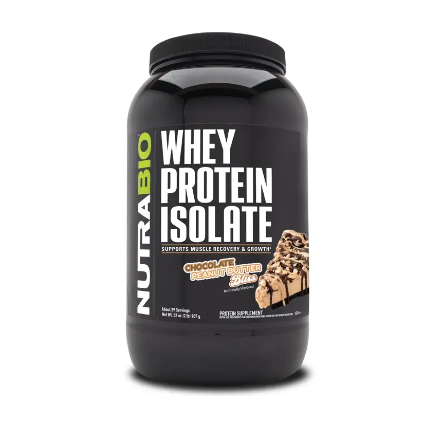 Thumbnail: NutraBio 100% Whey Protein Isolate 2 pounds