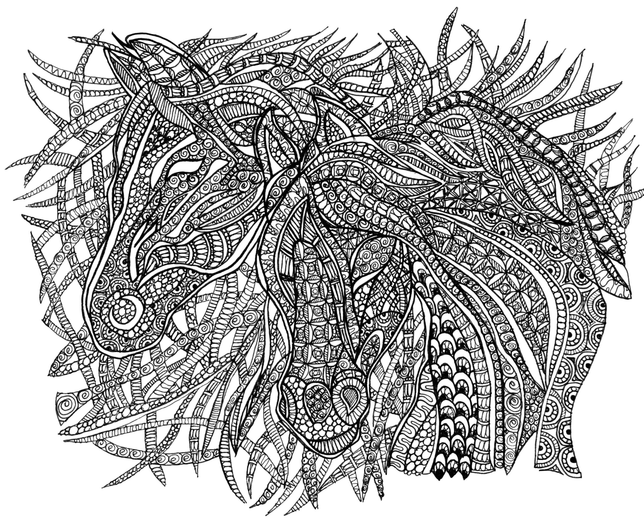 Zentangle Horses