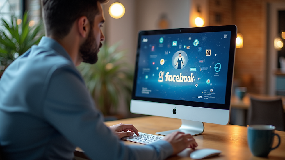 Vue rapprochée d’un écran d’ordinateur affichant une campagne publicitaire Facebook