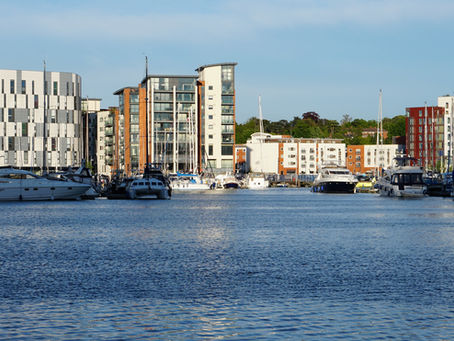 Ipswich waterfront with building in the background