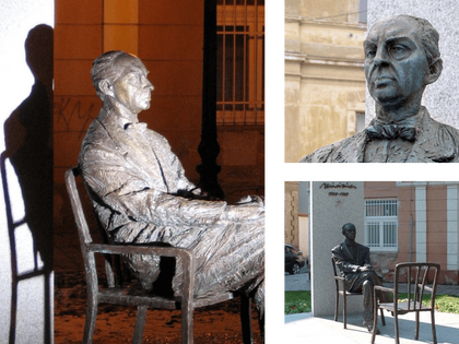 peter gaspar socha pomnik sandora maraia z bronzu a zuly