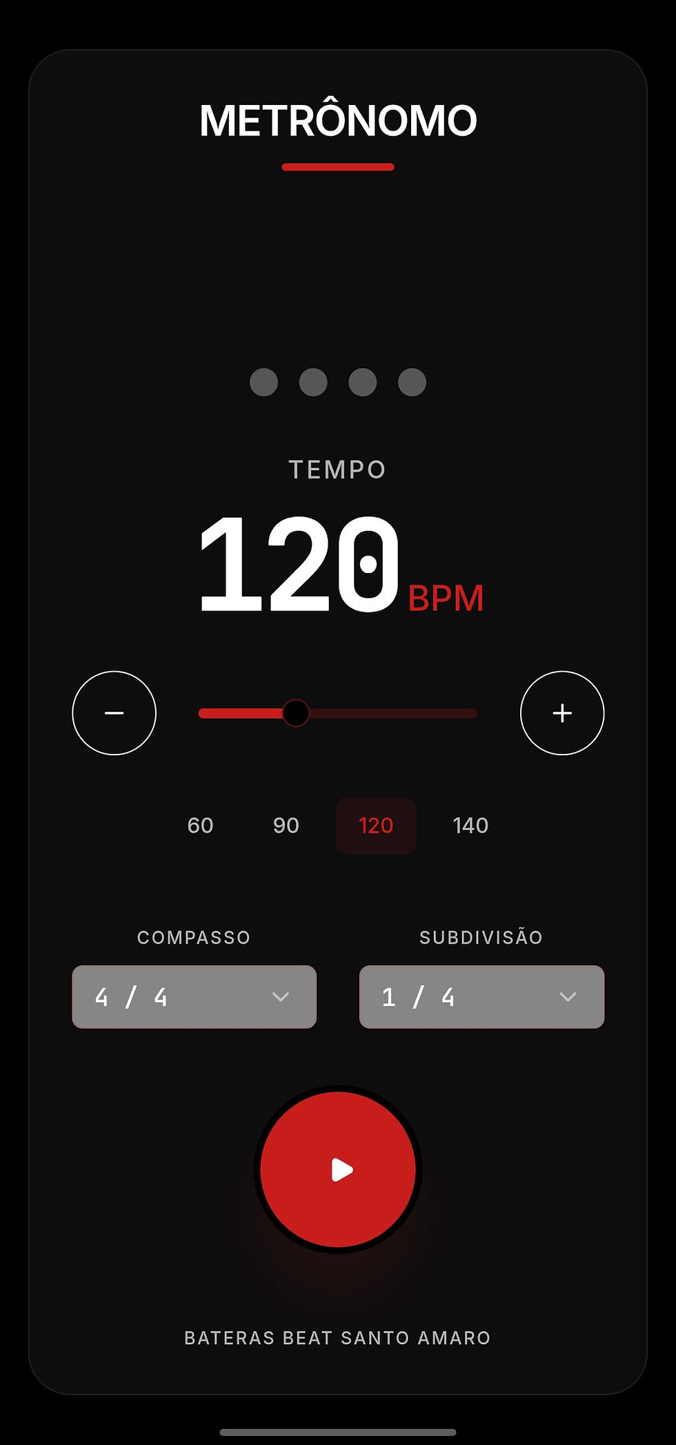 Metrônomo de Bateria Online da Escola de Música Bateras Beat Santo Amaro SP Zona Sul