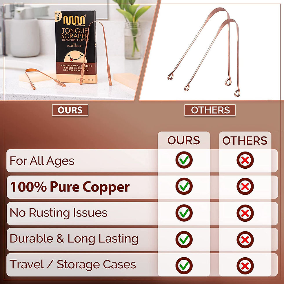Thumbnail: 100% Pure Copper Ayurvedic Tongue Scraper with Travel Case - 2 Pack