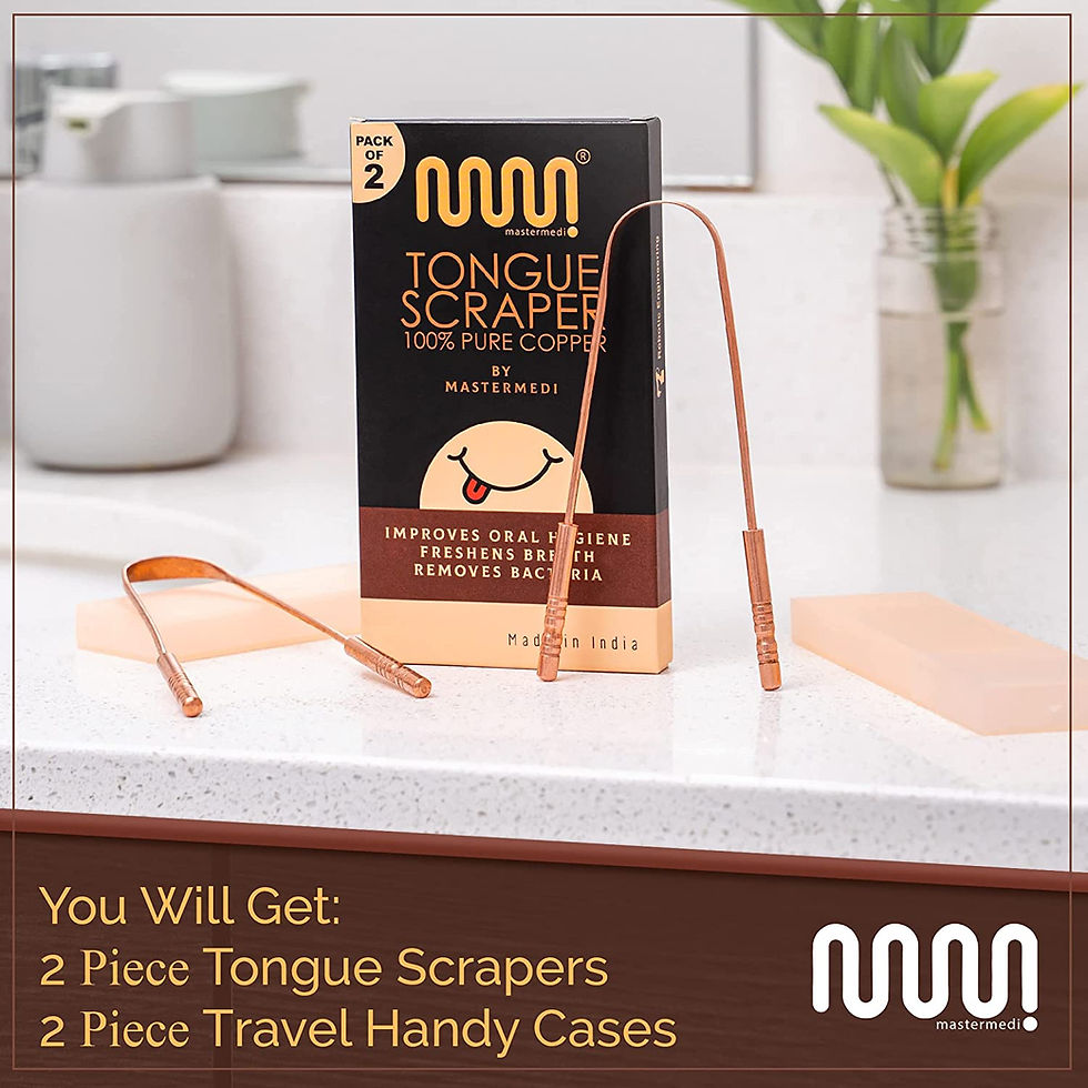 Thumbnail: 100% Pure Copper Ayurvedic Tongue Scraper with Travel Case - 2 Pack