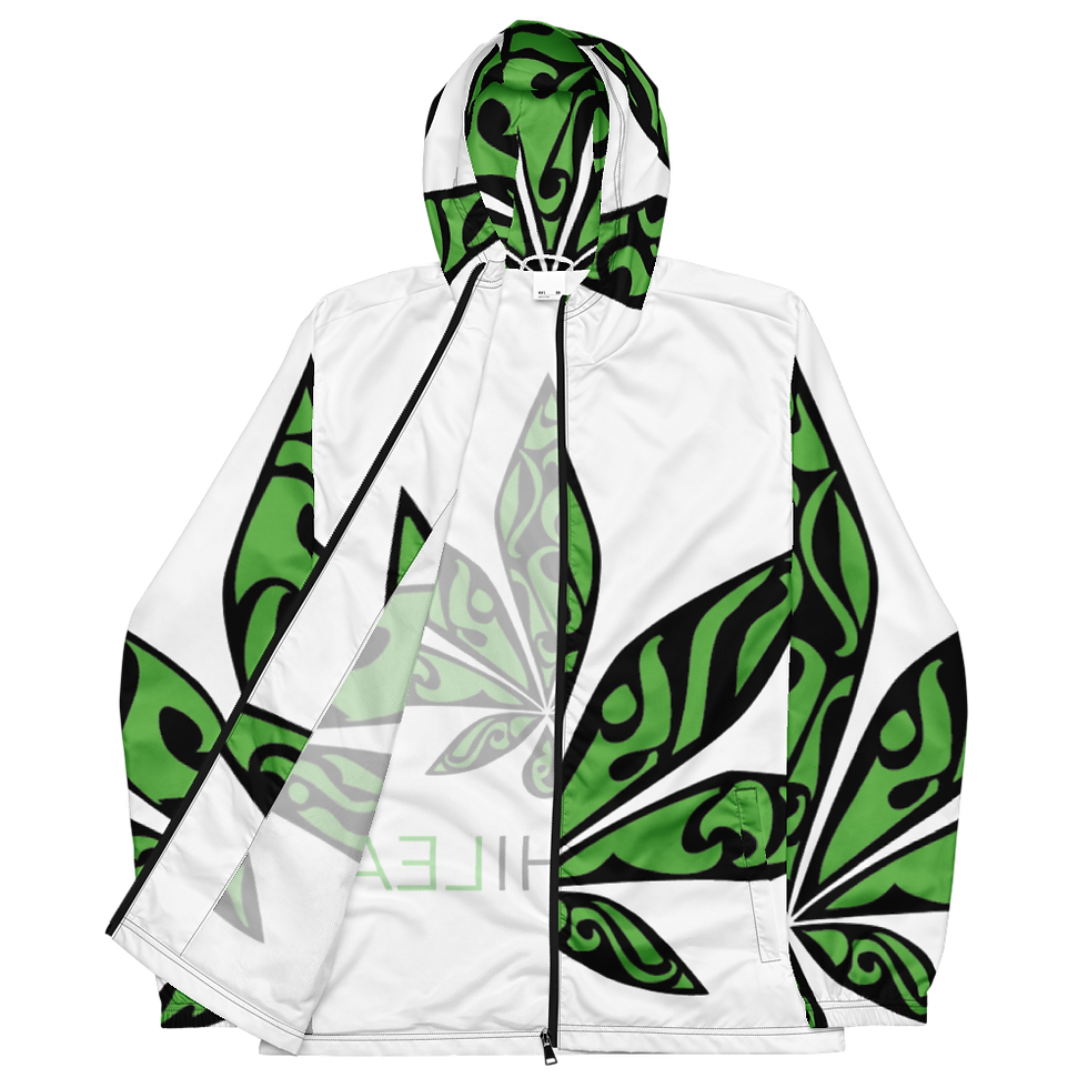 Thumbnail: Lokahi Leaf Uni-Sex Windbreaker-White