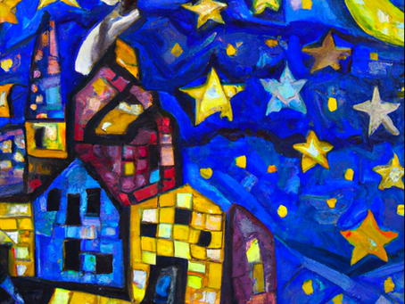 Fusion of Cubism and The Starry Night