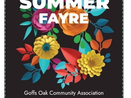 Just announced! 2026 Summer Fayre date for your diary. Saturday 13th June, field behind library, Goffs Lane