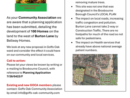 Burton Lane/Bellway planning proposal - 100 homes