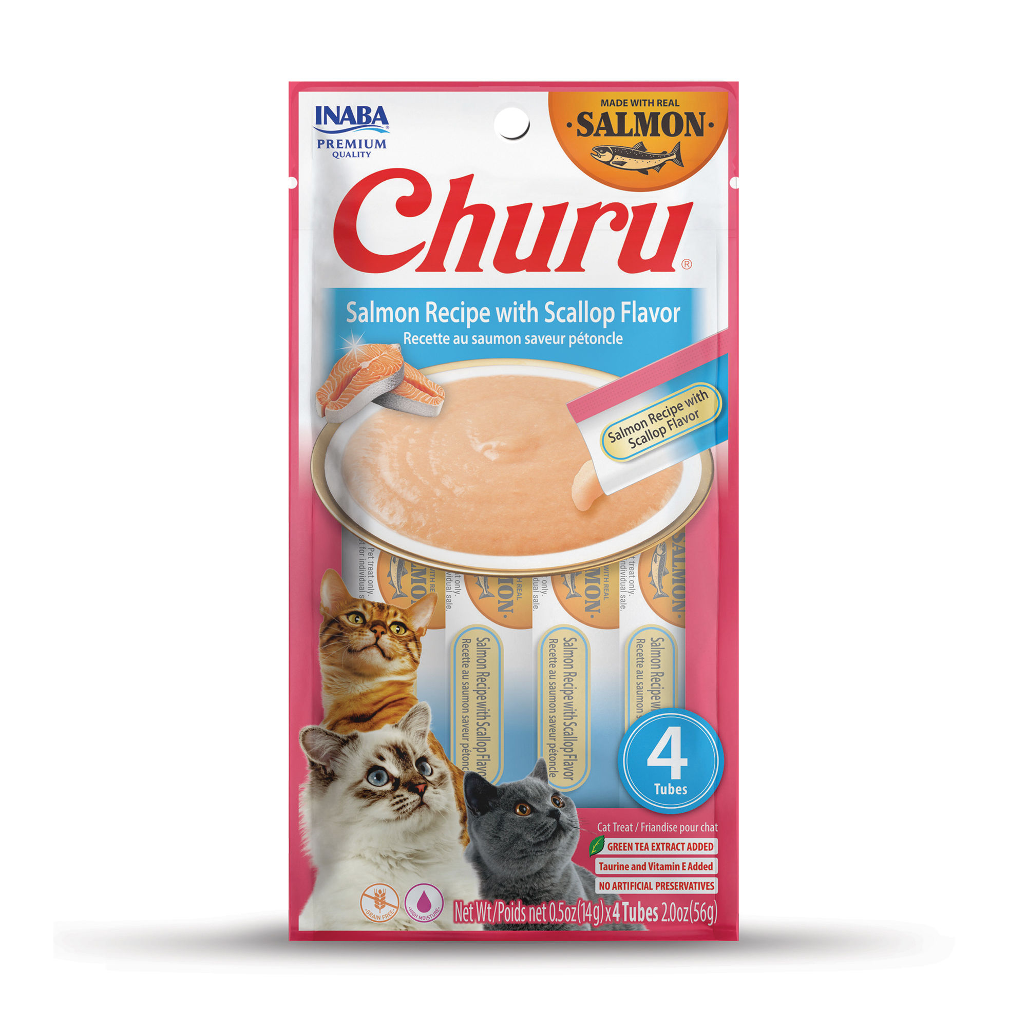 Churu Salmon con Ostiones Para Gatos - 4 Tubitos