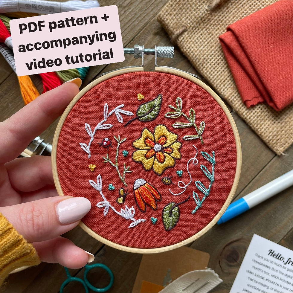 The Hopebroidery Box - September 2021! (Floral Sampler + Animals Pattern)