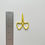 Thumbnail: Yellow embroidery scissors with heart-shaped handles.