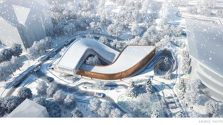 2022 Winter Olympics Roof Blends Into Local Ski Slopes
