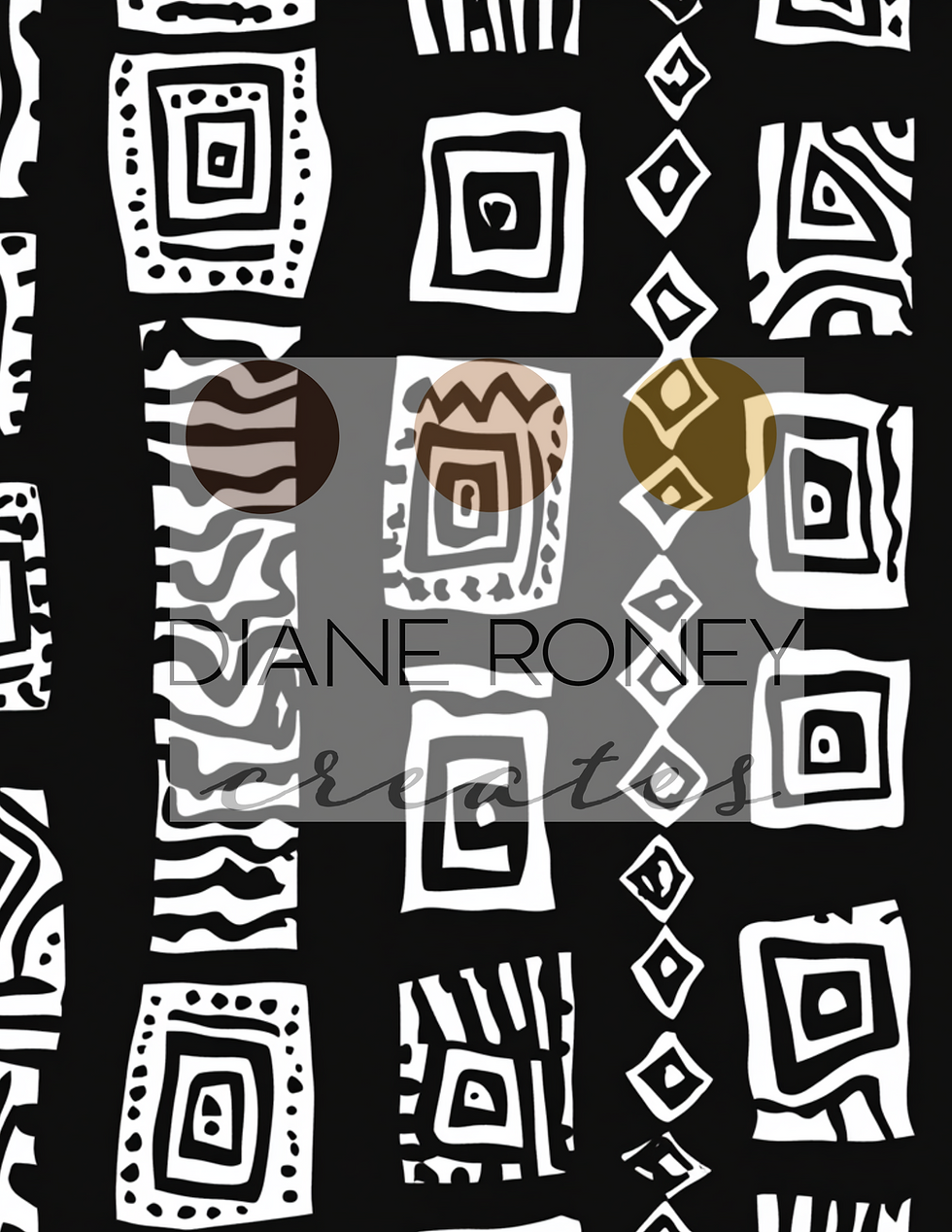 Thumbnail: Monochrome Mystique: African-Inspired Paper Pack