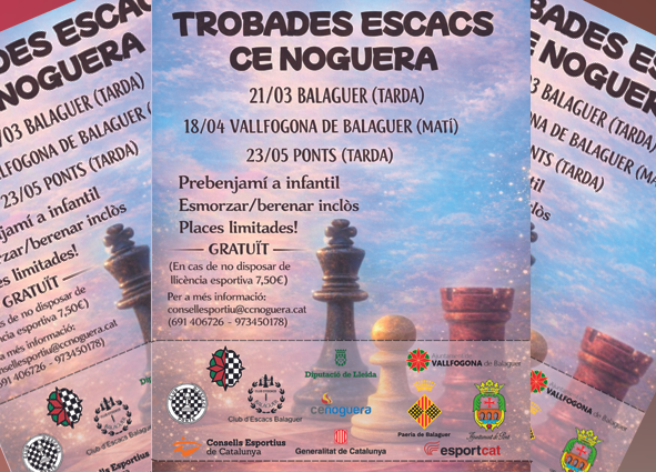 El Consell Esportiu organitza la Trobada d’Escacs Escolar a Balaguer el pròxim 21 de marc