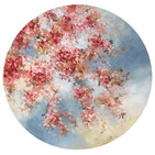 Circle of Joy, rond schilderij met bloesem, rond schilderij, cirkelschilderij