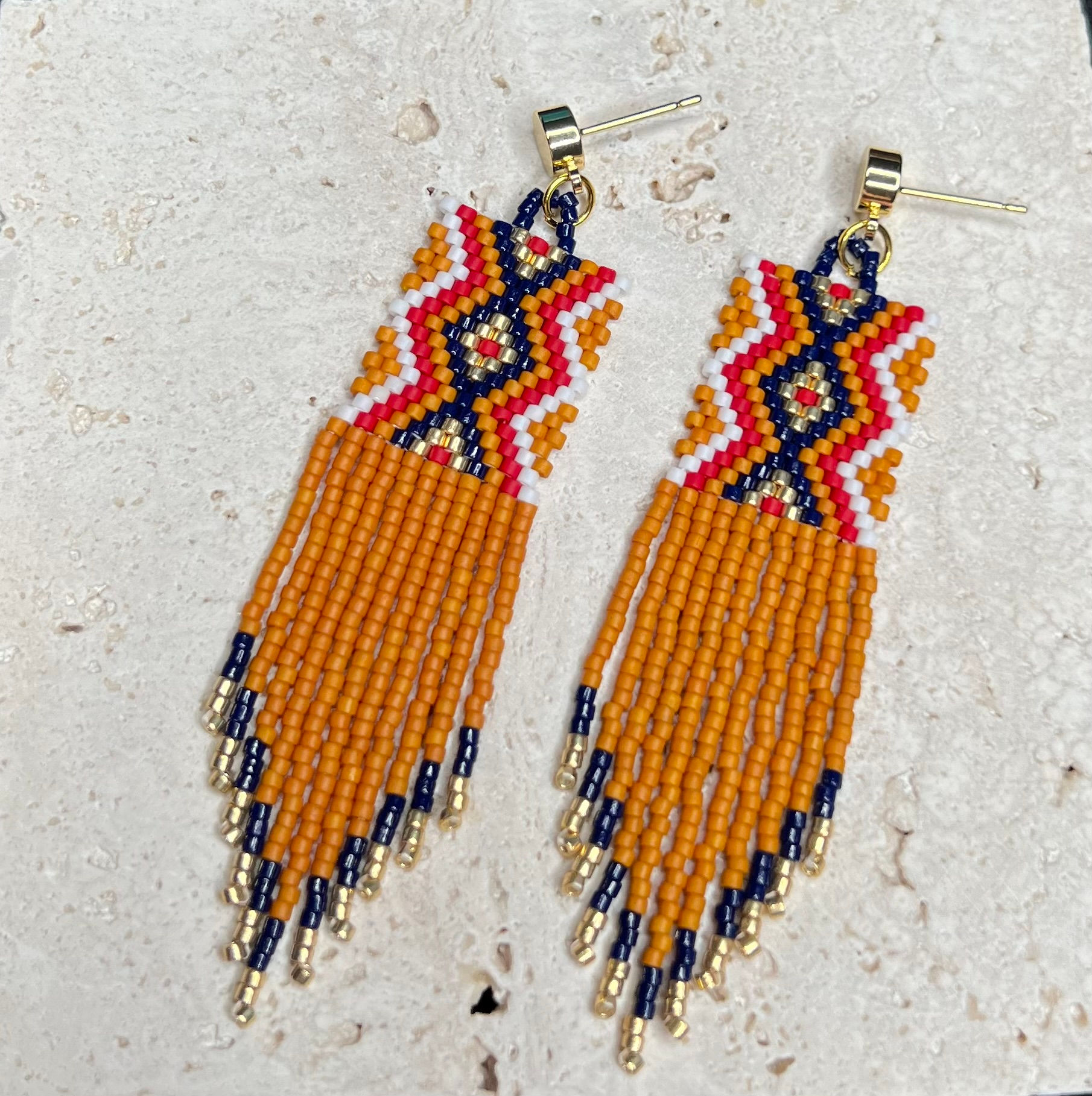 Tassel Earrings with Gold tones