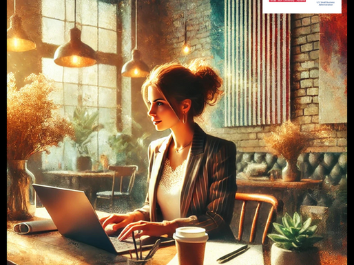 A small business owner sits at a modern desk in a cozy, well-lit office, reading online reviews on a laptop with a thoughtful expression. The workspace includes a coffee cup, potted plants, and a warm, inviting atmosphere, symbolizing the importance of customer feedback.