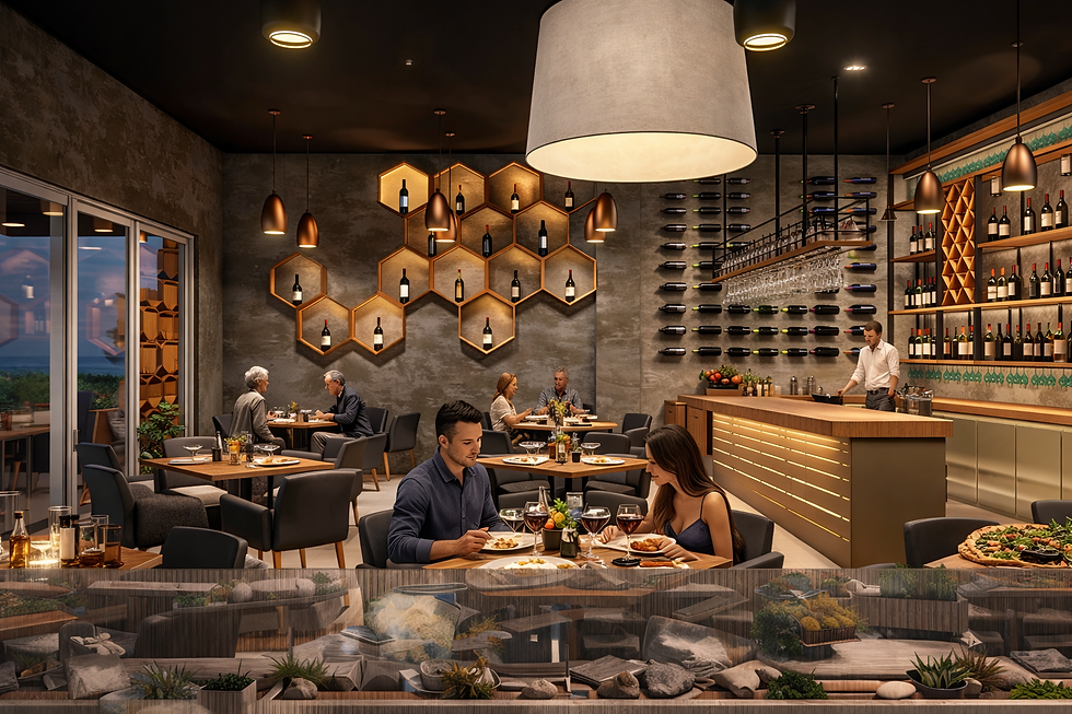 Restaurante italiano,moderno,hacer render realista