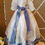 Thumbnail: Dotted Swiss Dress with Blue Velvet Ribbon Accents
