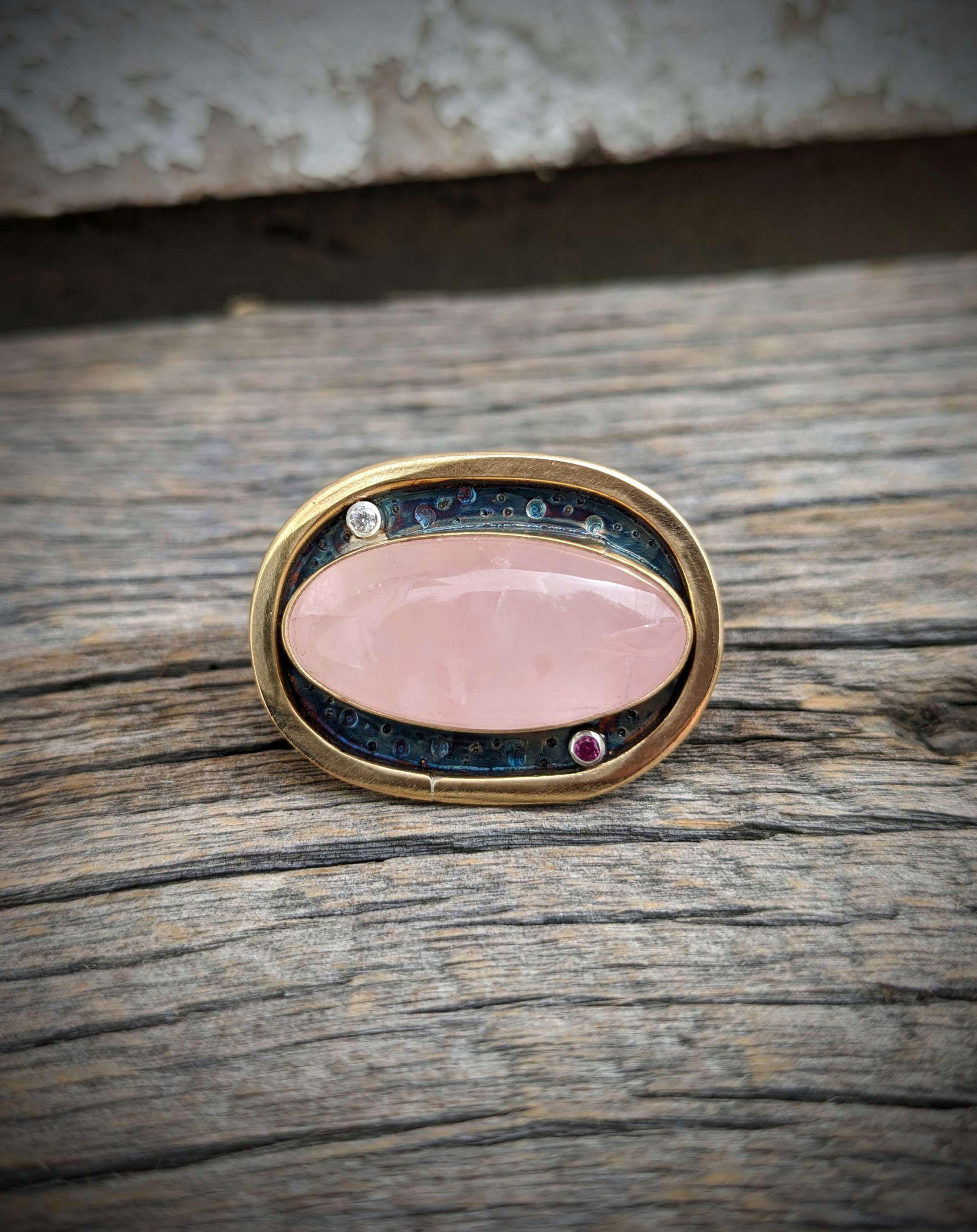 Rose Quartz Statement Ring
