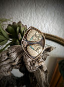 sterling silver, ring, statement, one of a kind, handmade, colorful, bold, western, style, fashion, turquoise, boulder, oversized