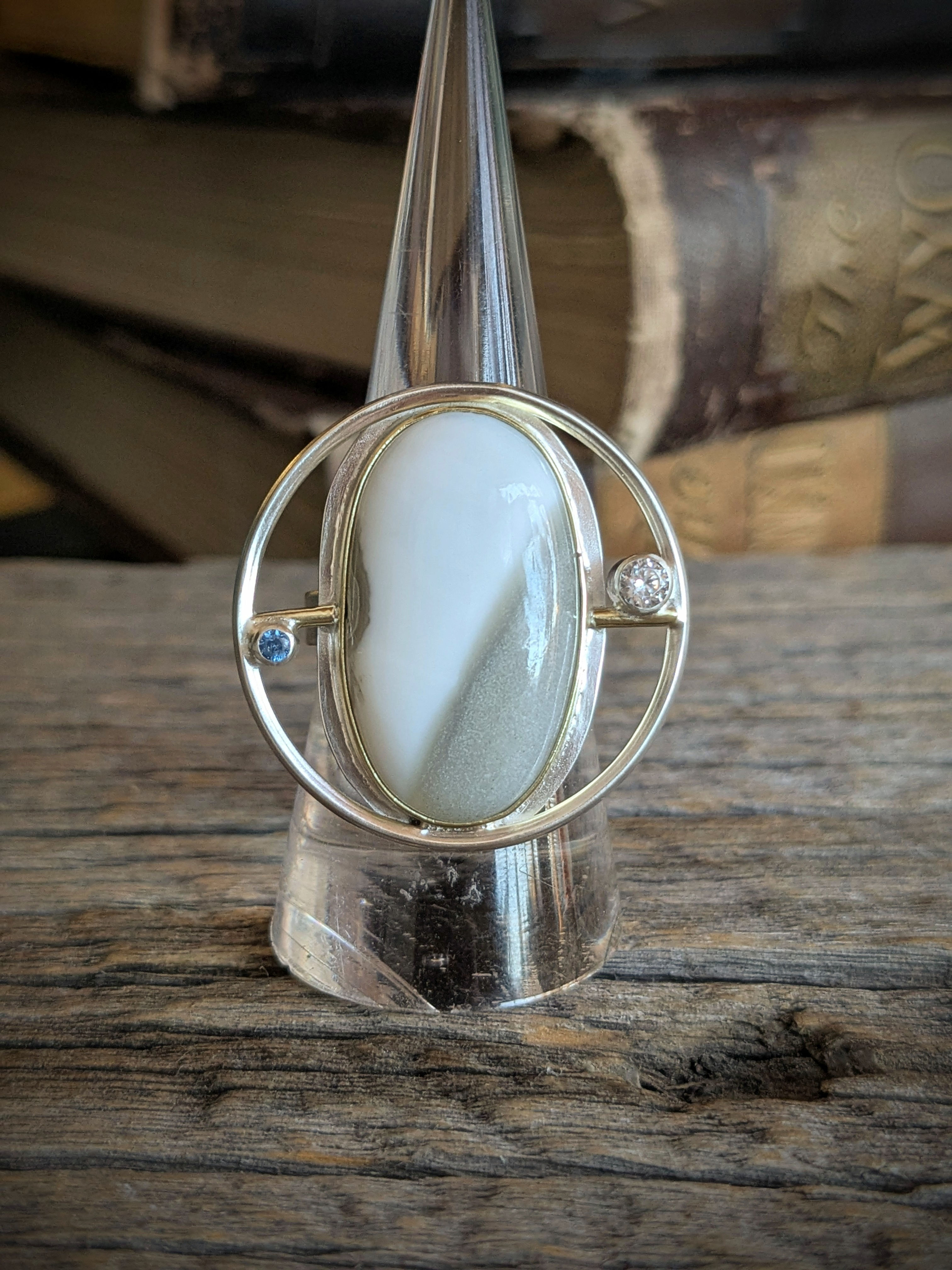 Blue Opal Jasper Ring