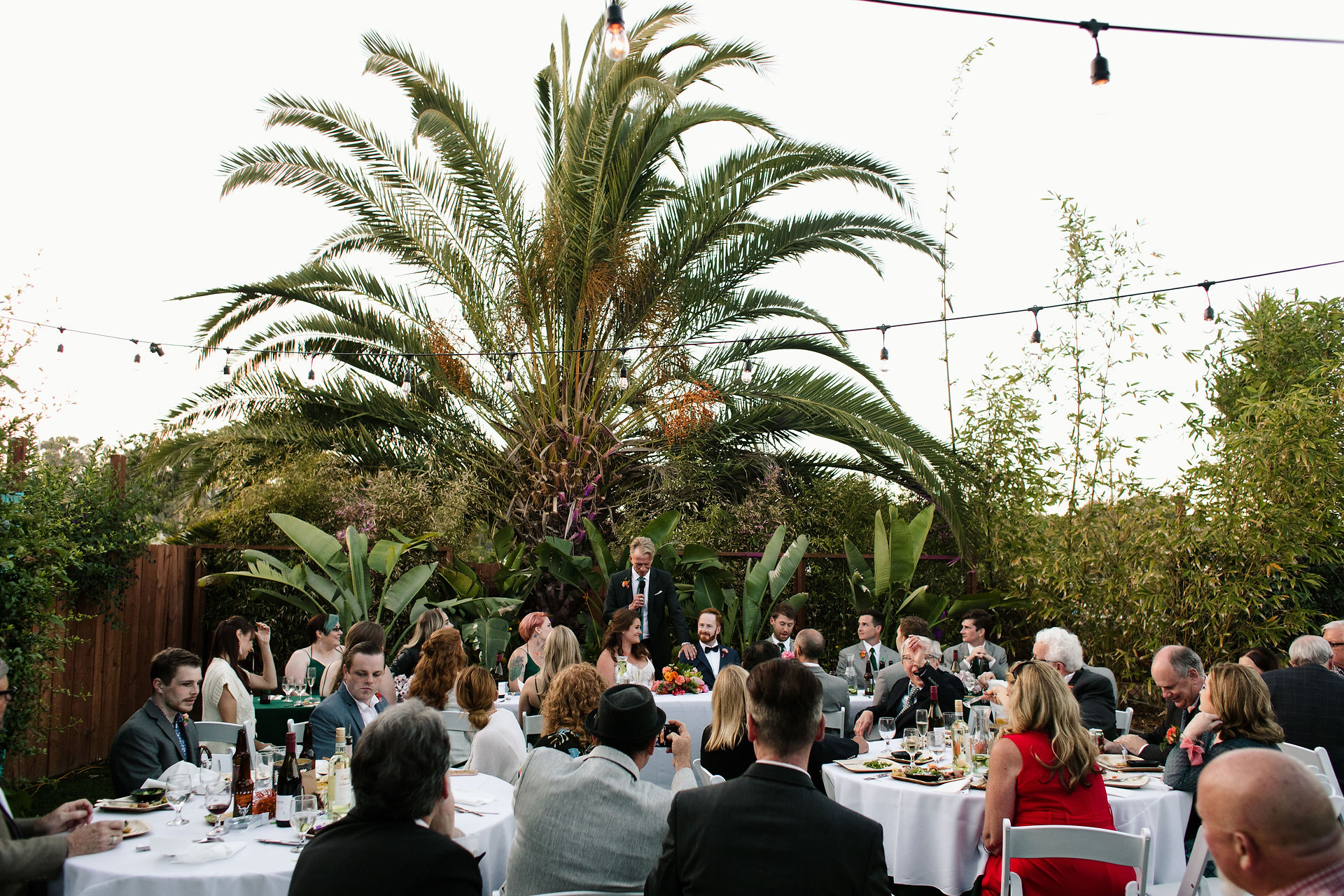 tropical table reception decor inspiration vibrant sushi dinner at downtown san diego wedding coastal decorations toasts