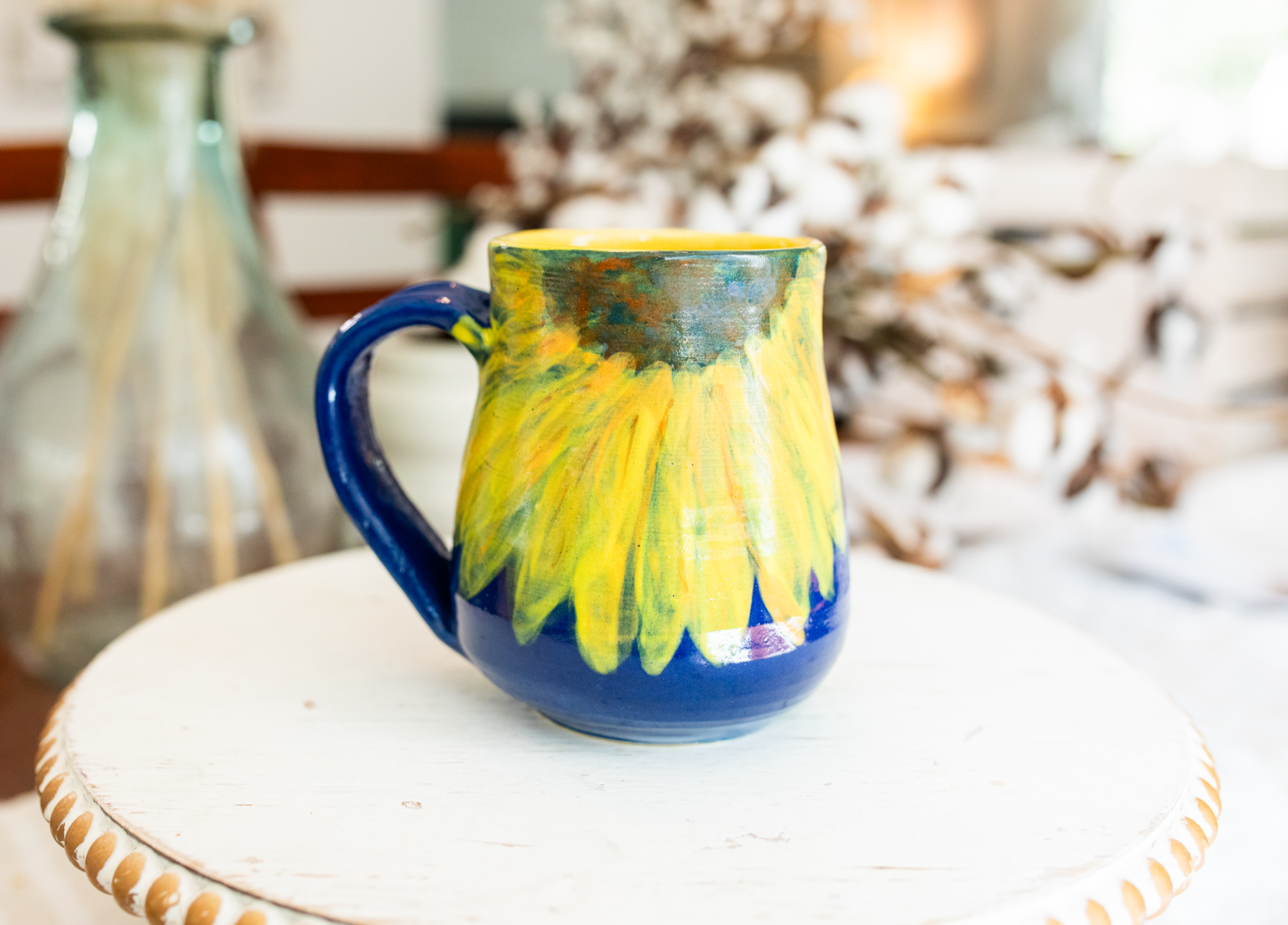 18oz Blue Sunflower Mug