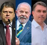 Lula aparece em empate técnico com Flávio Bolsonaro e Tarcísio, diz pesquisa