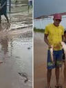Peixes aparecem no meio da rua após fortes chuvas em Ipiaú