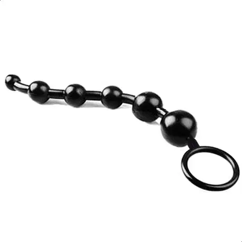 Plug Anal com 6 esferas - Preto