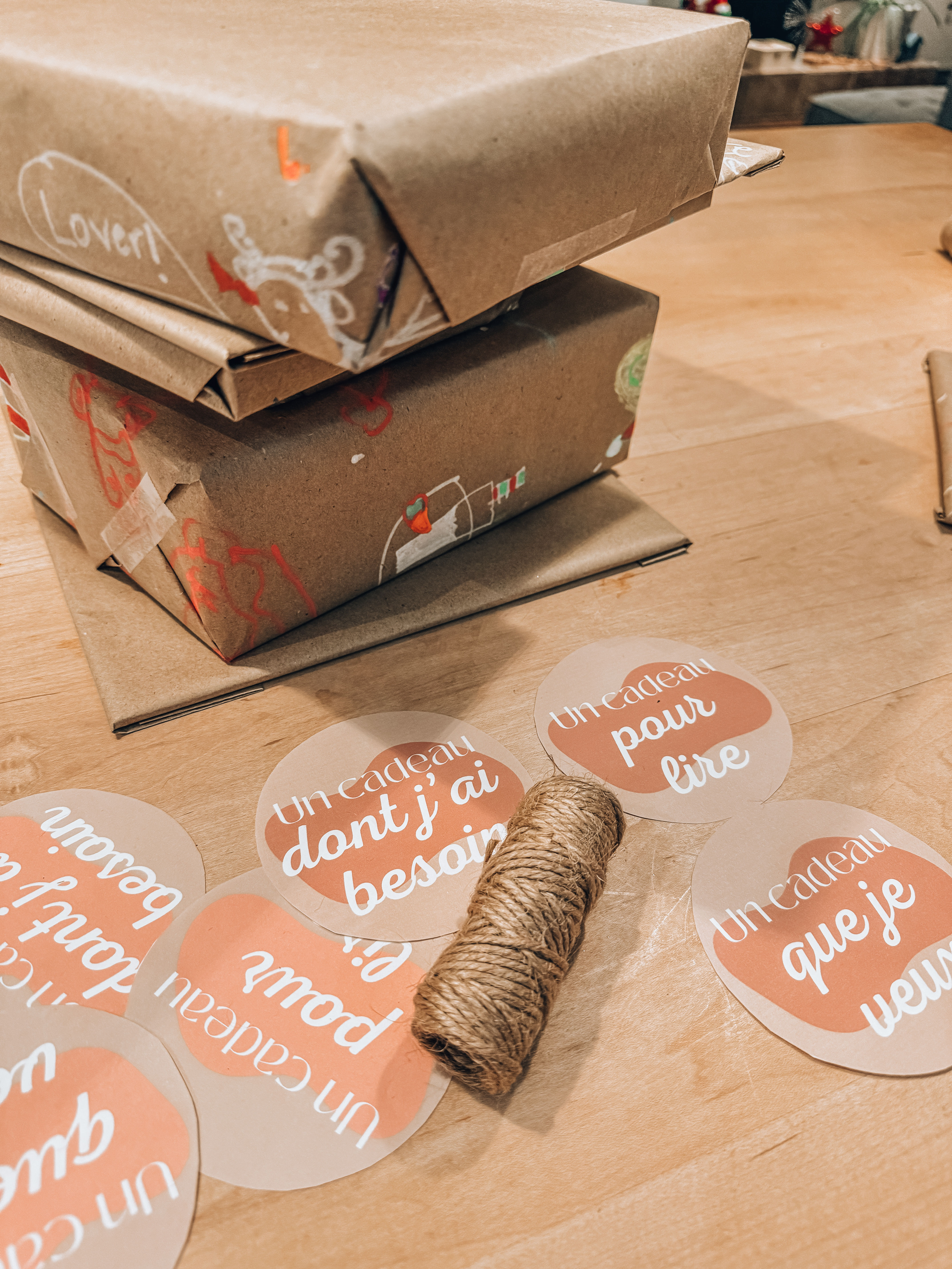 Étiquette - Identification cadeau de Noël - désencombrement à imprimer