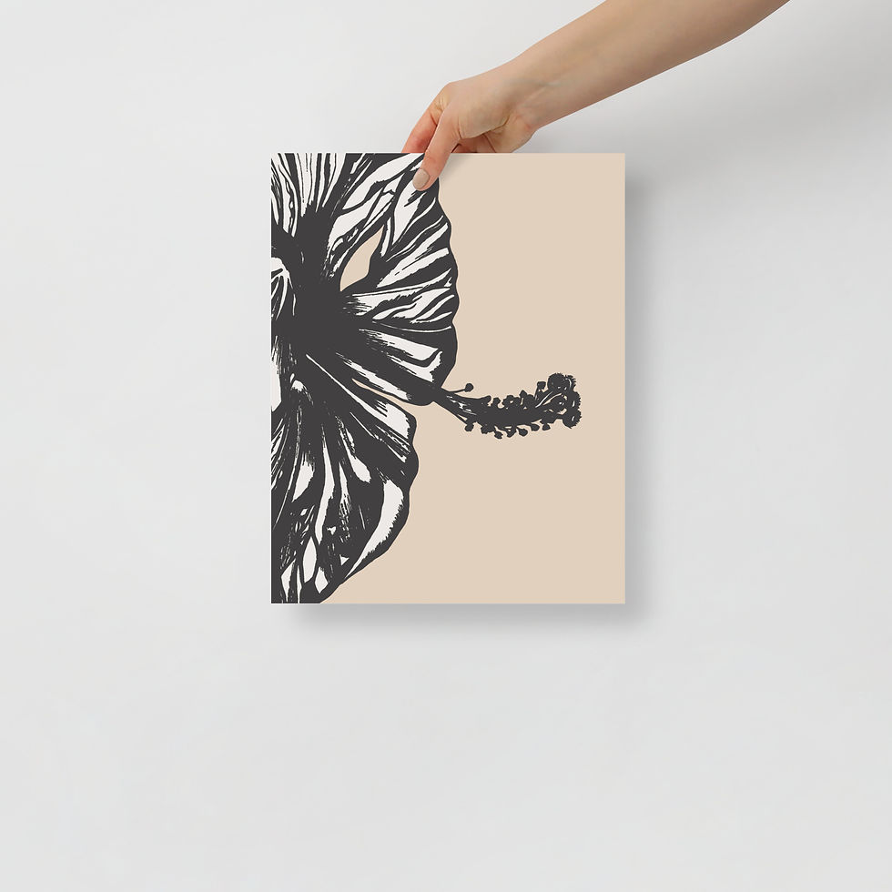 Thumbnail: Hibiscus – soft almond Hibiscus flower wall art print, matte art print