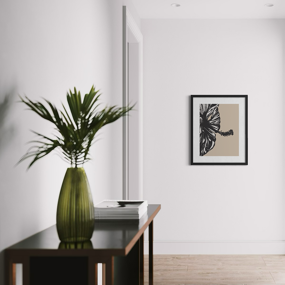 Thumbnail: Hibiscus – soft almond Hibiscus flower wall art print, matte art print