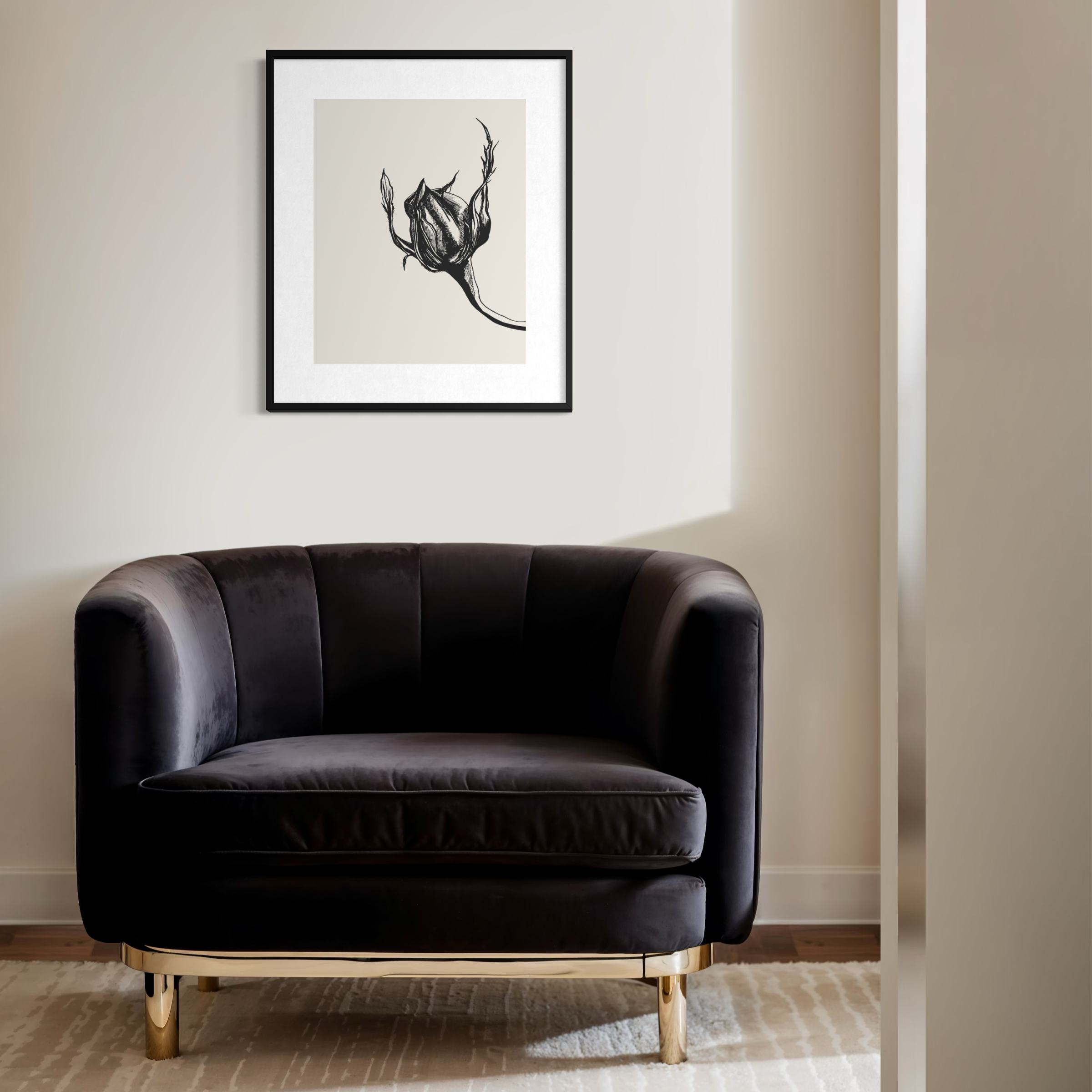 Emergence Rosebud Art Print