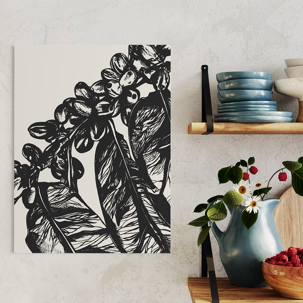 Thumbnail: Coffee Plant Botanical Print | Vintage-Inspired Leaf Illustration 