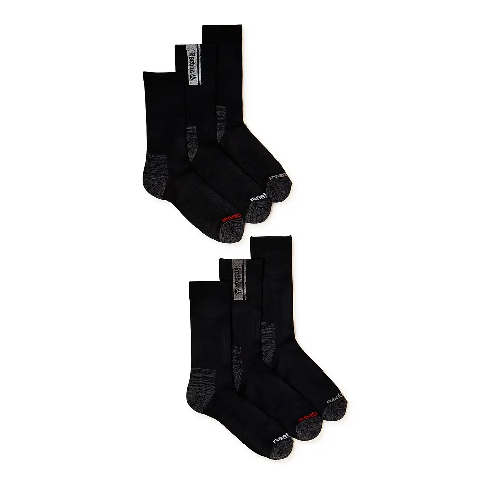 Reebok Men's Tech Comfort Crew Socks, 6-Pack