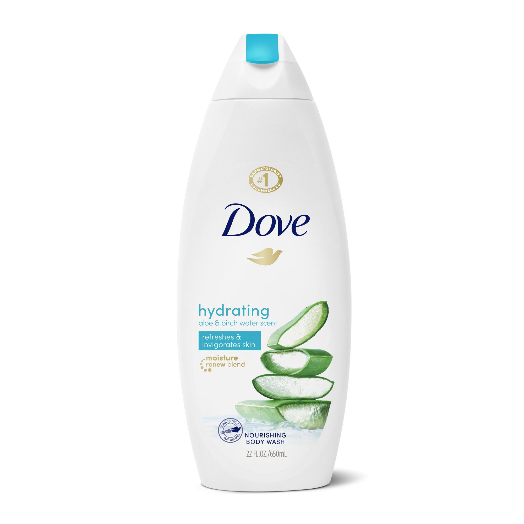 Dove Hydrating Body Wash Aloe and Birch Water Scent 22 oz, Single