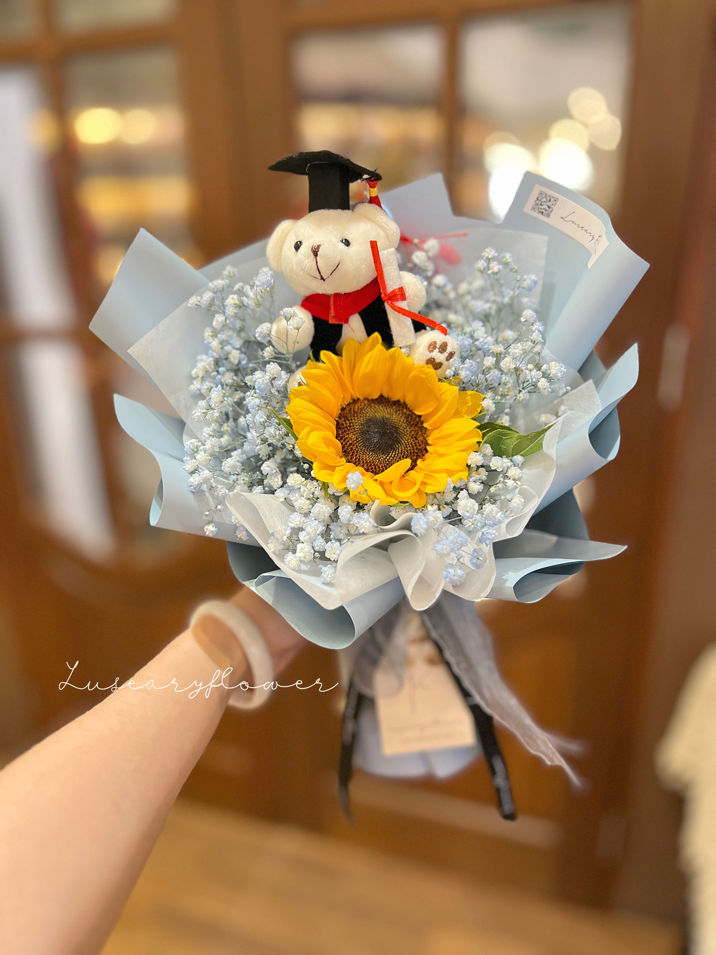 Bush BabyBreath With Bear