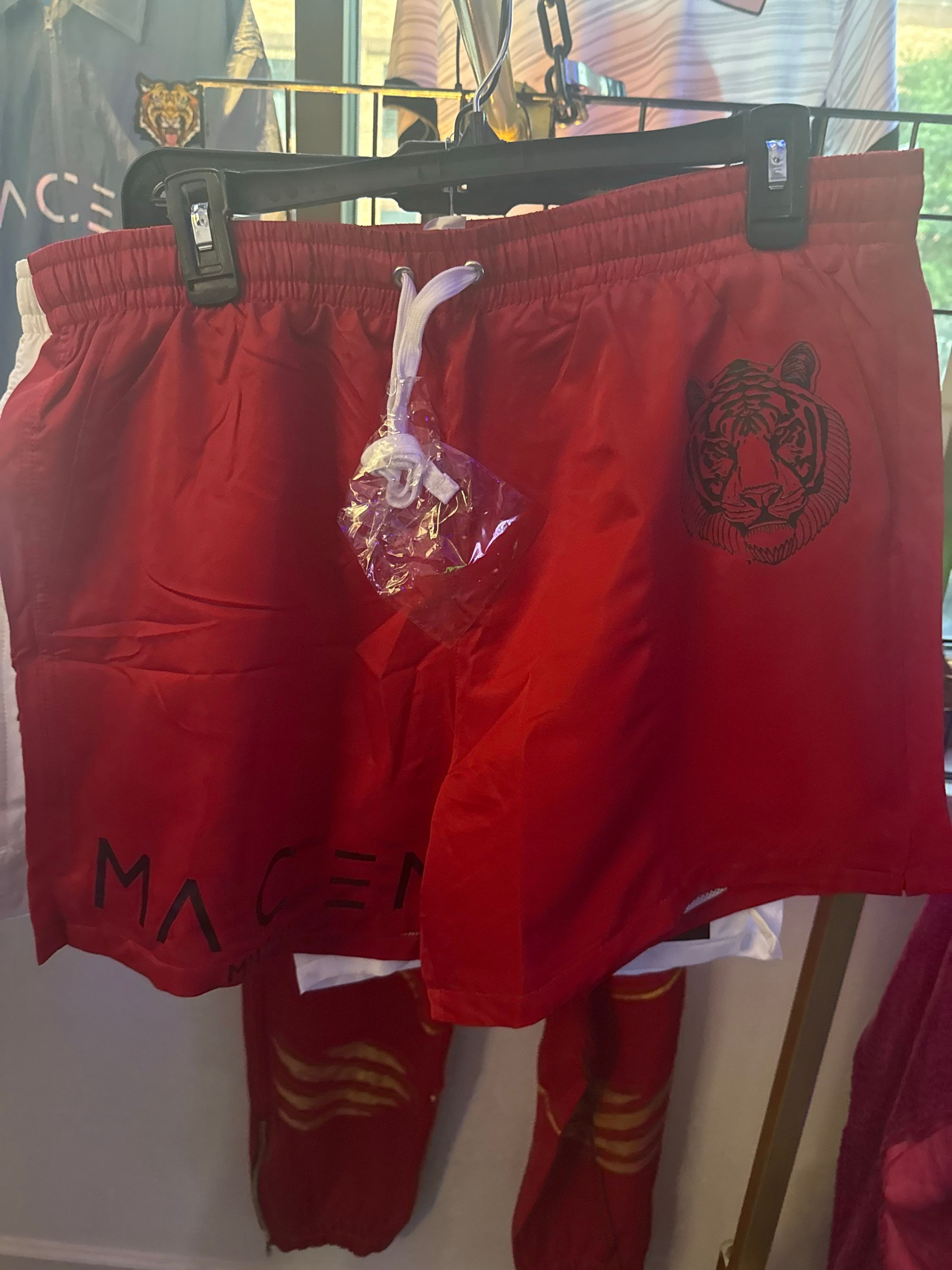 Red MACEN shorts 