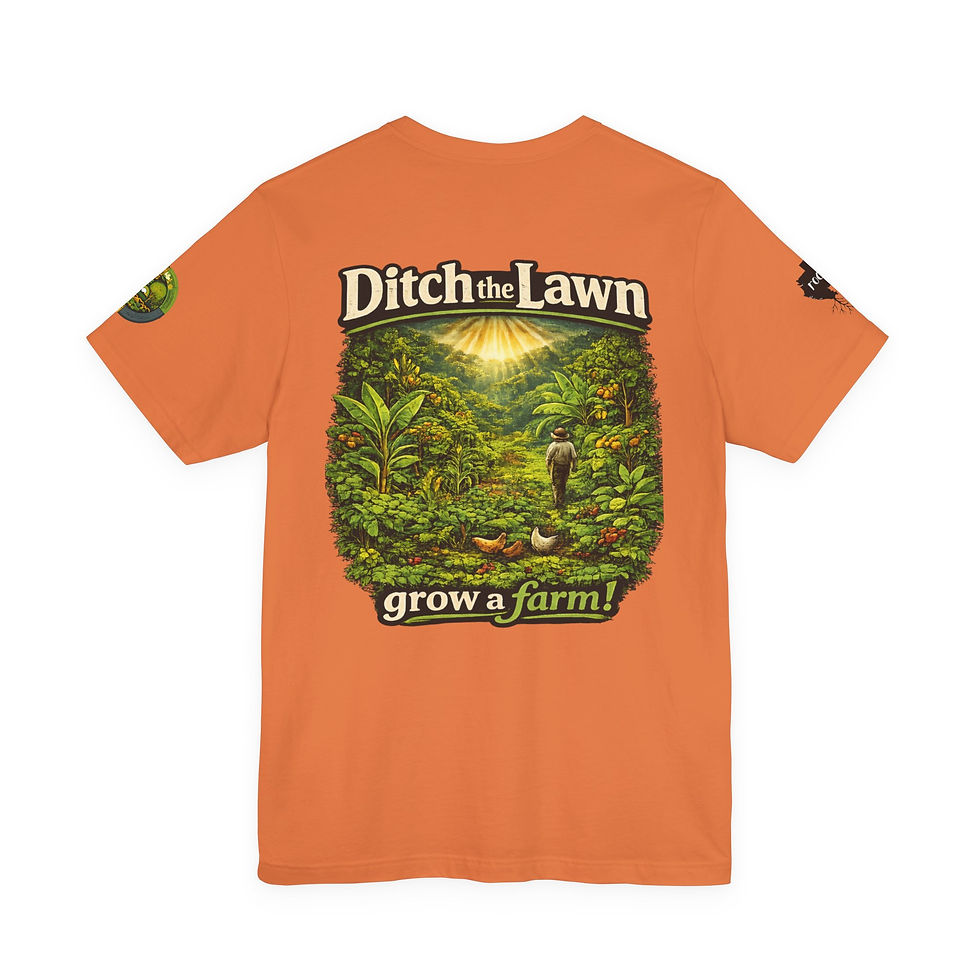 Thumbnail: Grow a Farm T-Shirt — "Ditch the Lawn" Eco Gardening Tee