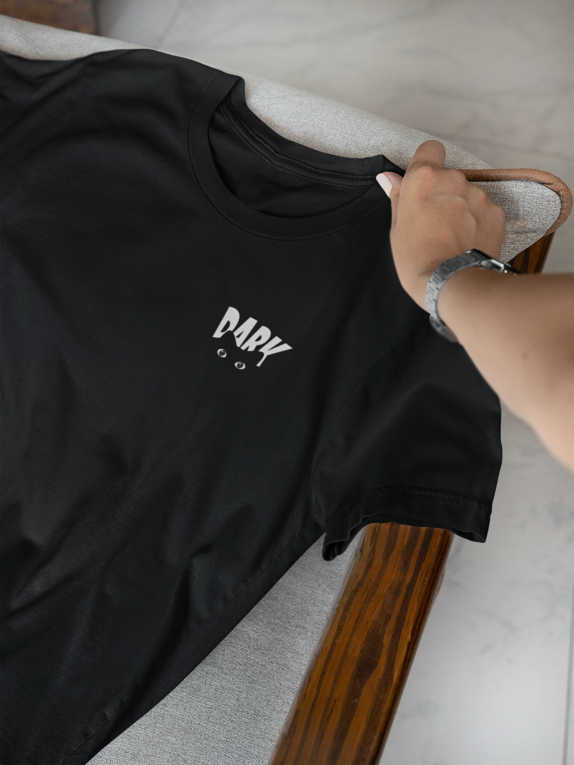 Rayven Dark Beyaz Baskılı Erkek Basic T-Shirt