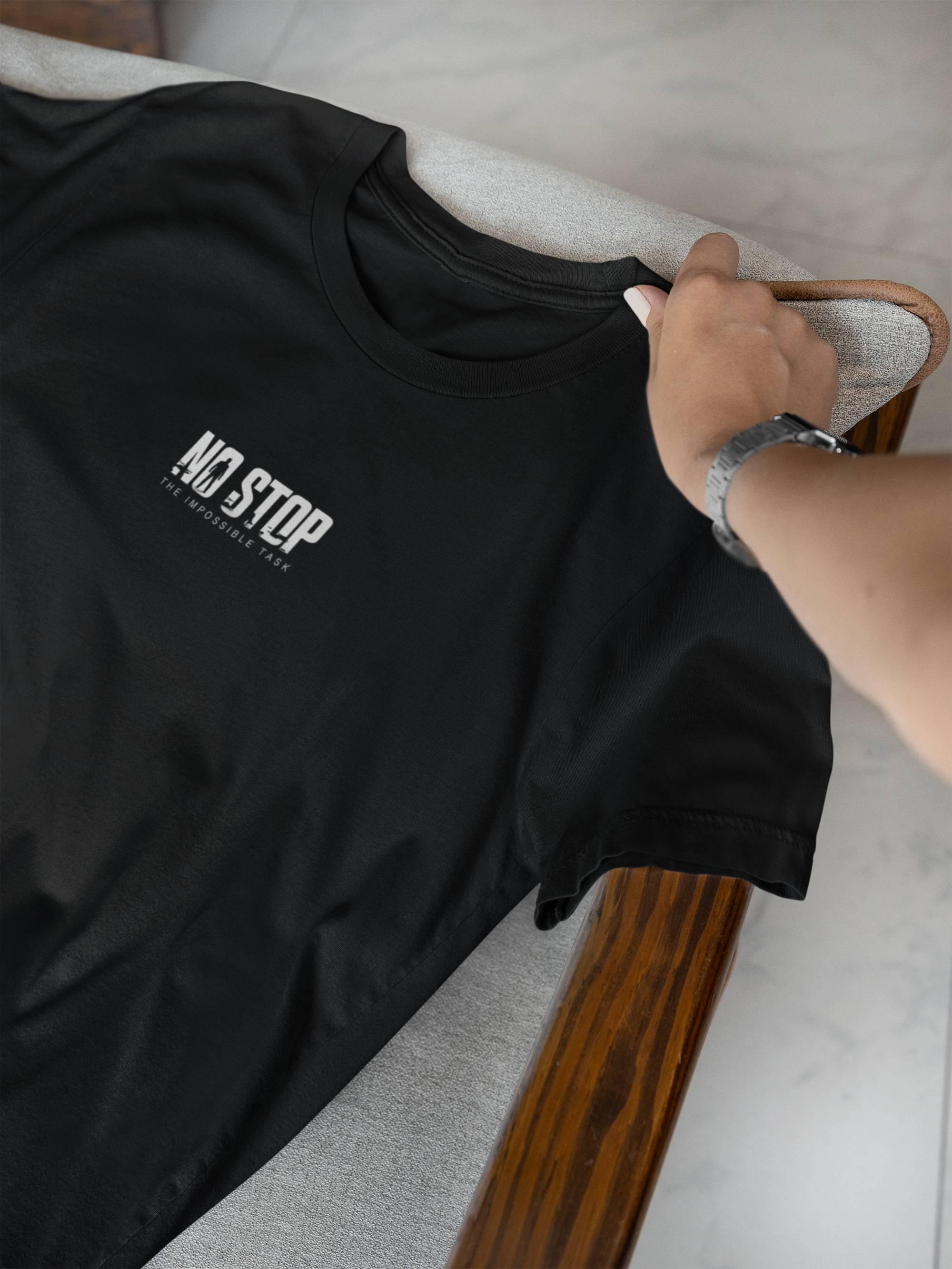 Rayven NO Stop Baskılı Erkek Basic T-Shirt