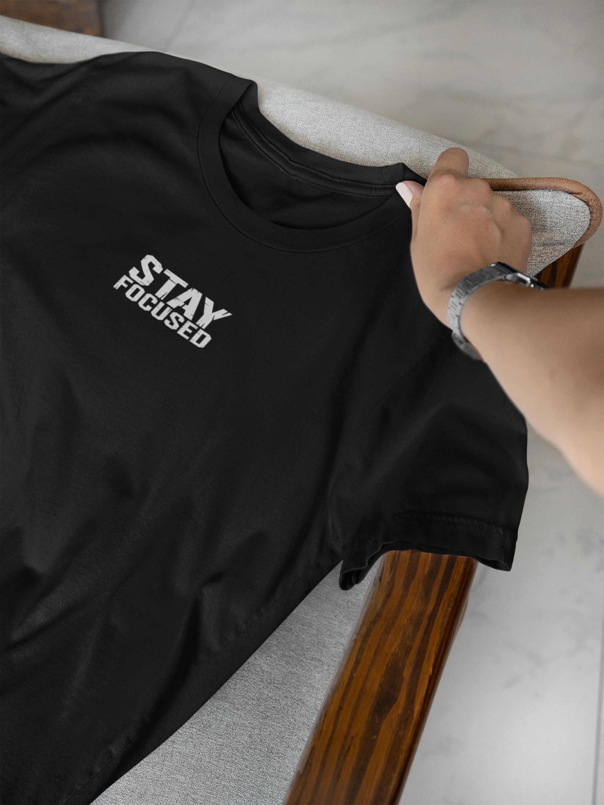 Rayven Stay Focused Baskılı Erkek Basic T-Shirt