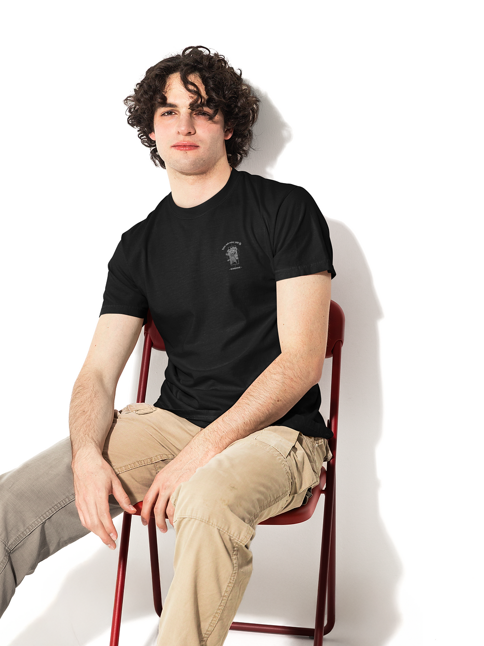 Küçük resim: Rayven Gül Tasarımı Baskılı Erkek Basic T-Shirt