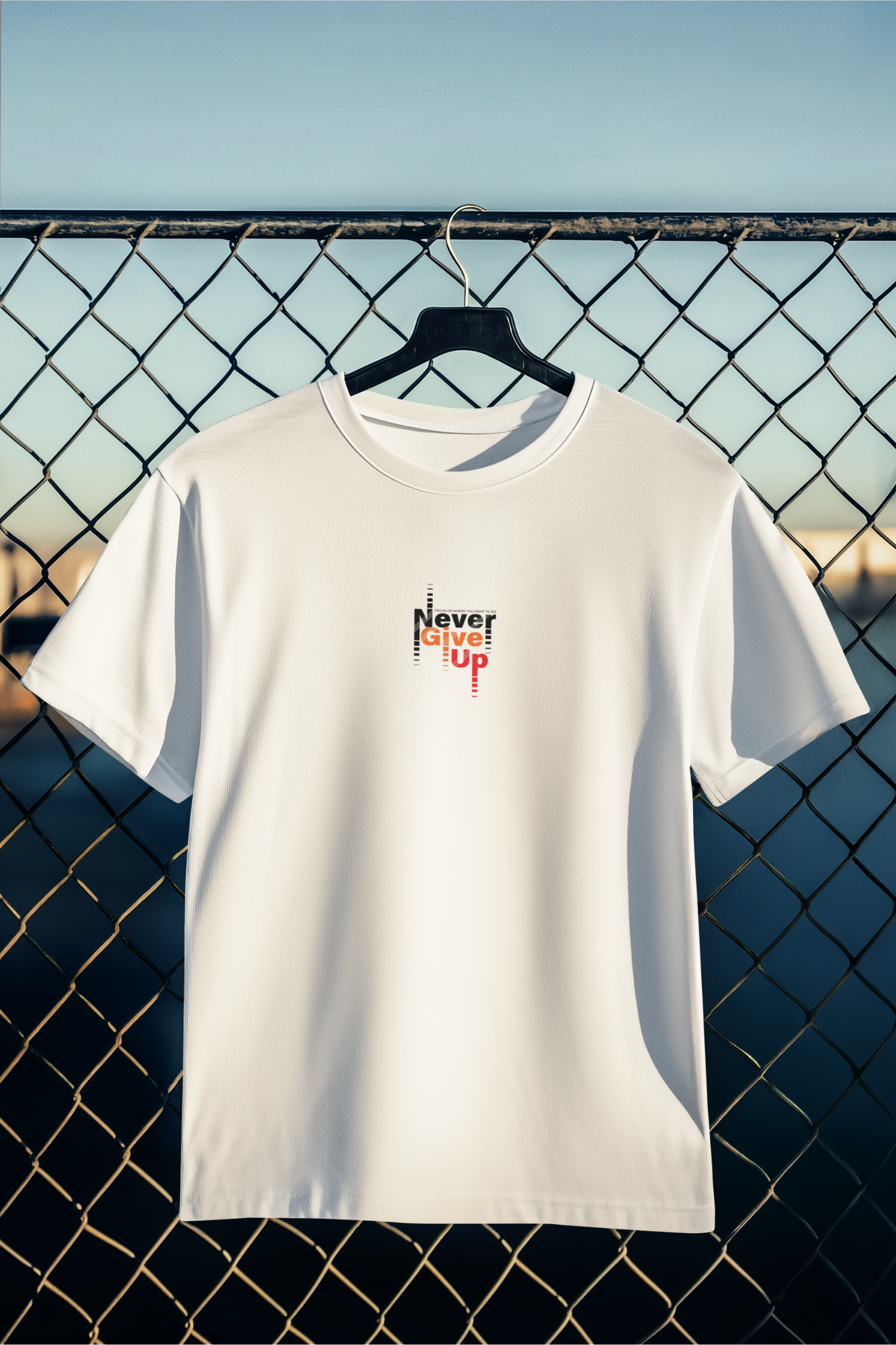 Rayven Never Give Up Baskılı Erkek T-Shirt0